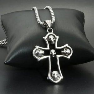 New Jesus Cross Trend Skull pendant Necklace for women/men